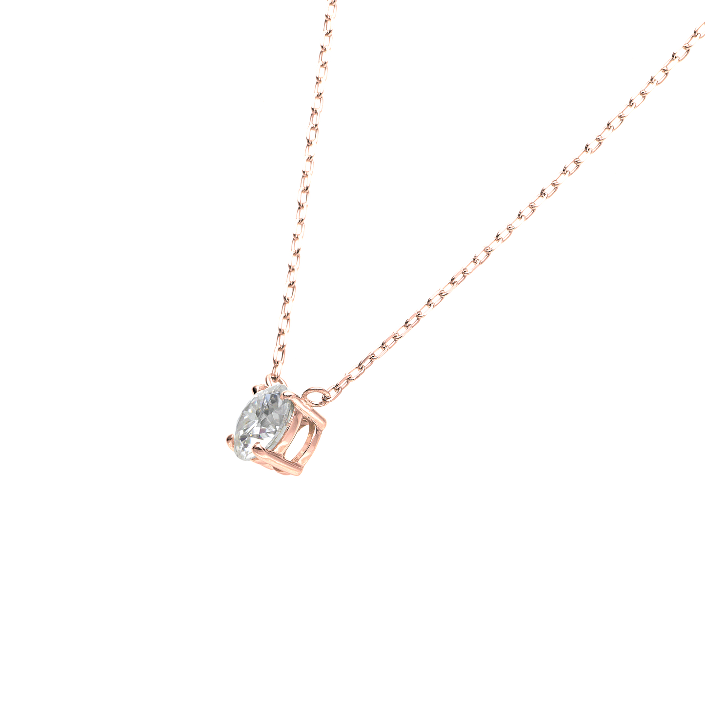 ソリティアネックレス 4prongs ピンクゴールド