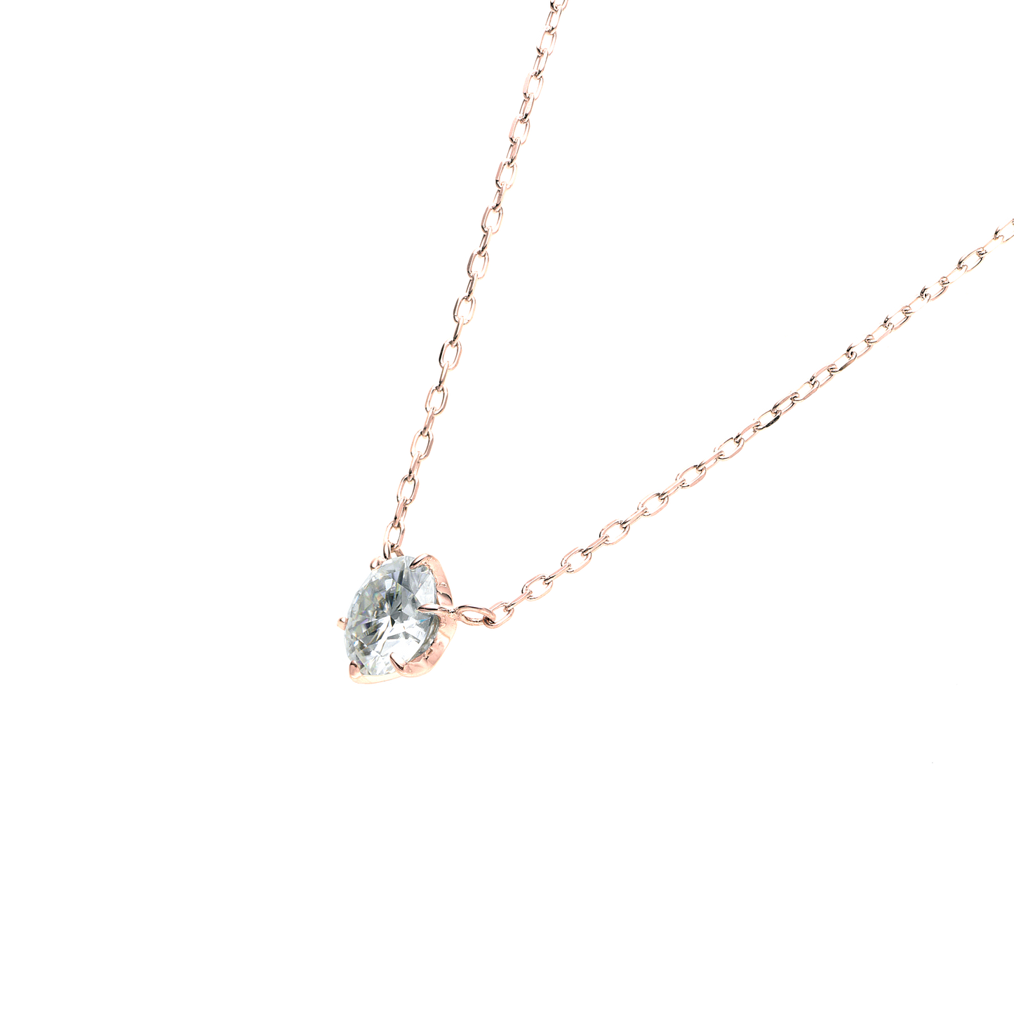 ソリティアネックレス 6prongs ピンクゴールド