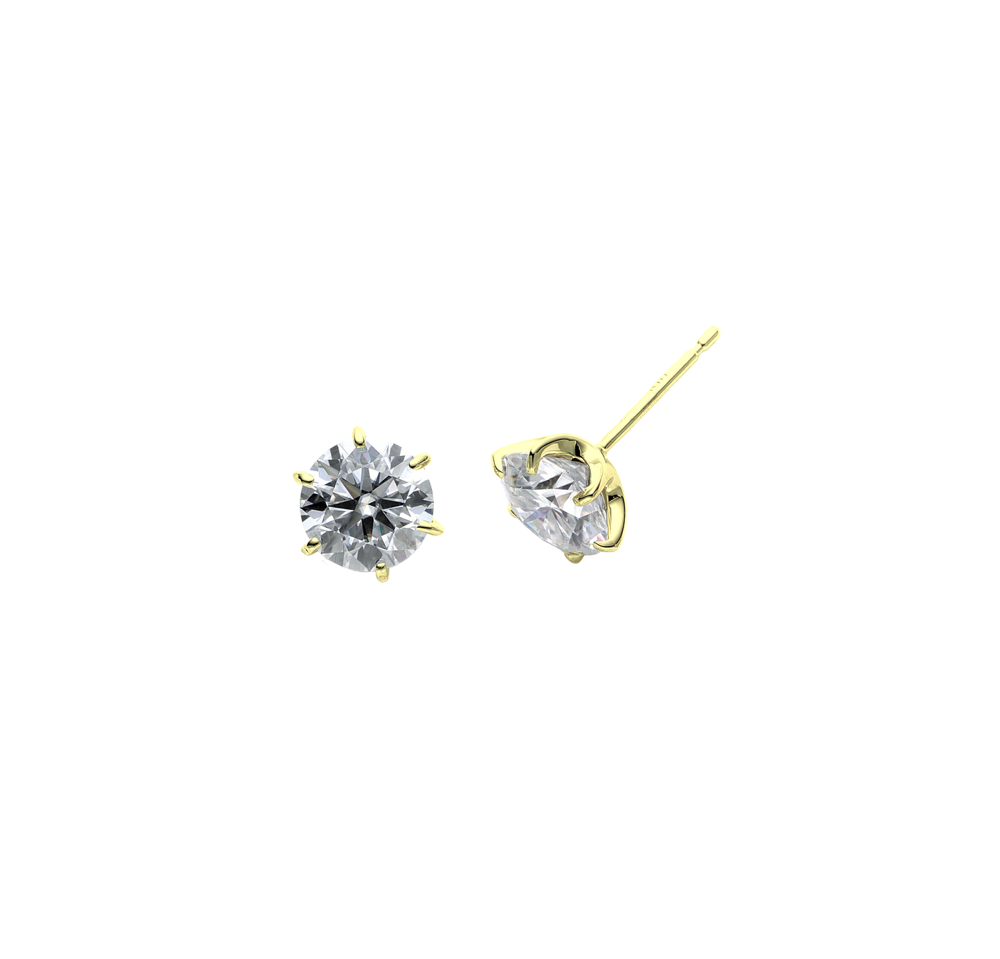 ソリティアピアス 6prongs イエローゴールド