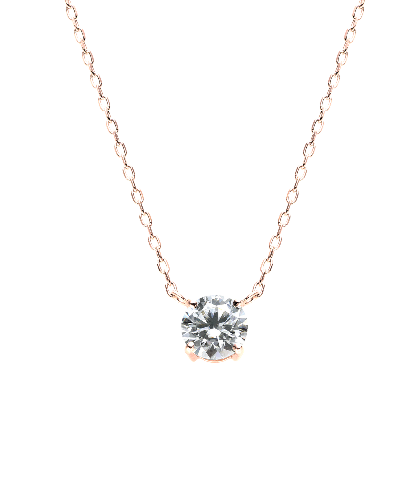 ソリティアネックレス 4prongs ピンクゴールド