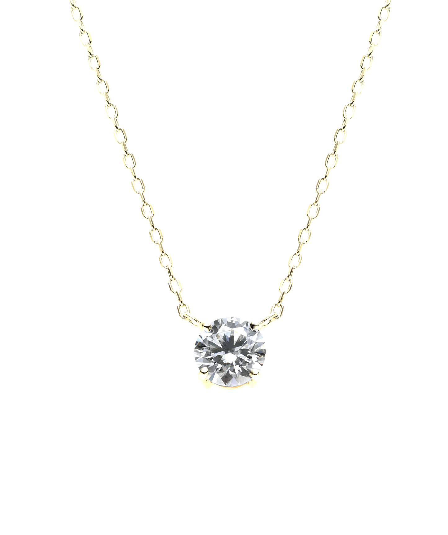 ソリティアネックレス 4prongs イエローゴールド