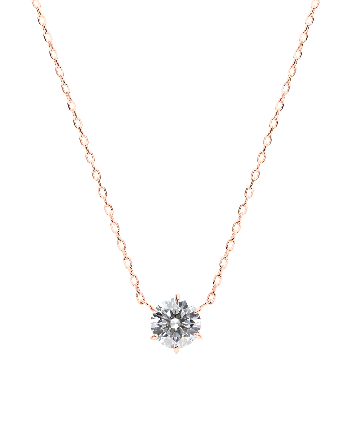 ソリティアネックレス 6prongs ピンクゴールド